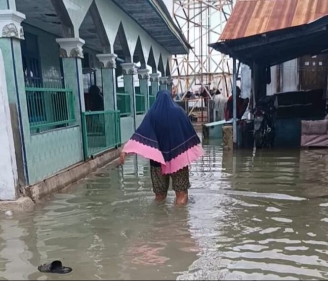 
					Mesjid di Desa Papela, Kabupaten Rote Ndao terendam air laut akibat tanggul jebol. Foto: Istimewa 