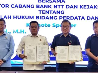 Penandatanganan MoU antara Bank NTT dengan Kejaksaan Tinggi NTT. FOTO: Istimewa 