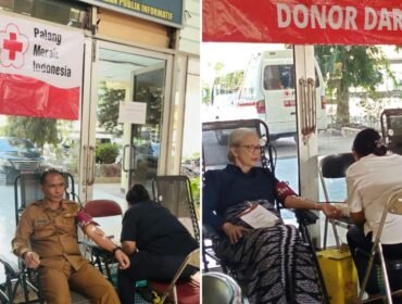 Ketua DPRD NTT, Emilia Julia Nomleni dan Sekretaris DPRD NTT, Alfonsius Watu Raka saat donor darah